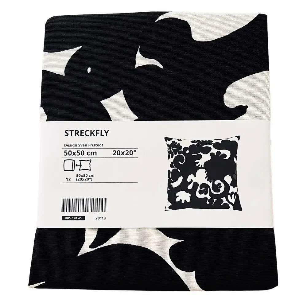 IKEA STRECKFLY Black/White Pillow Cover 20